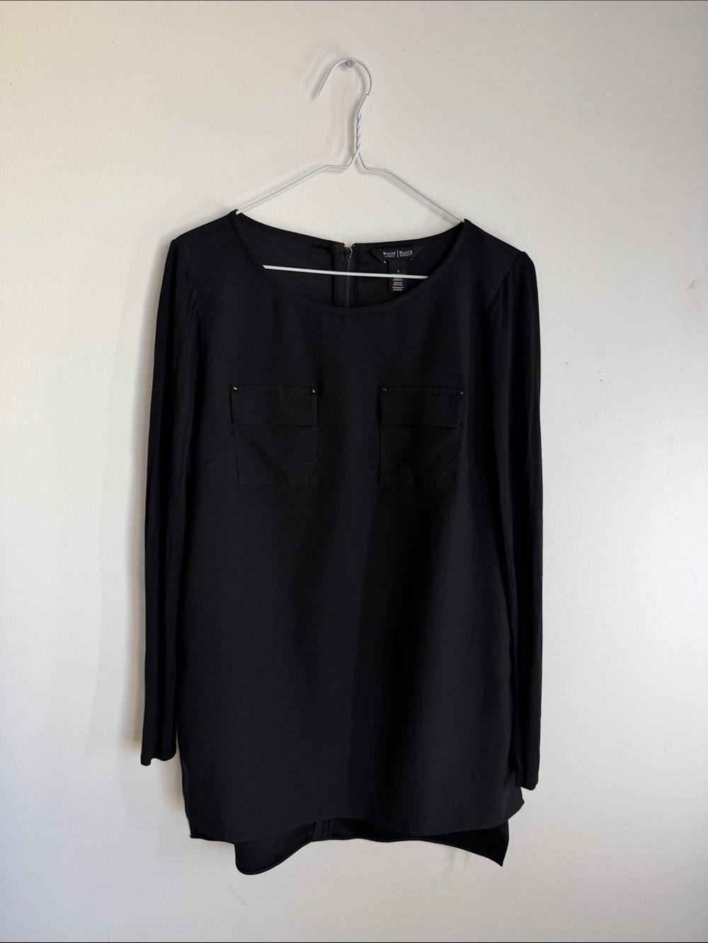 Worthington Black Long-Sleeve Pocket Top